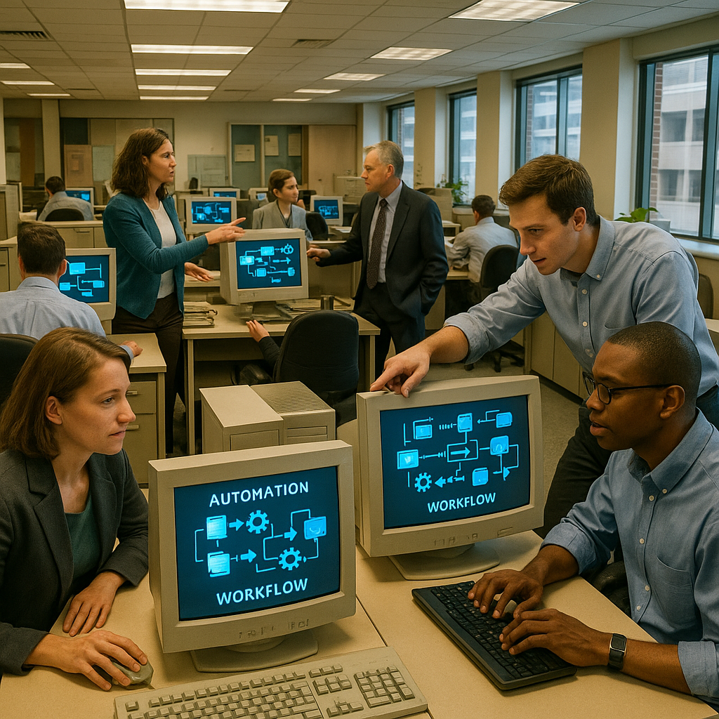 Early 2000s workflow digital transformation in enterprise office