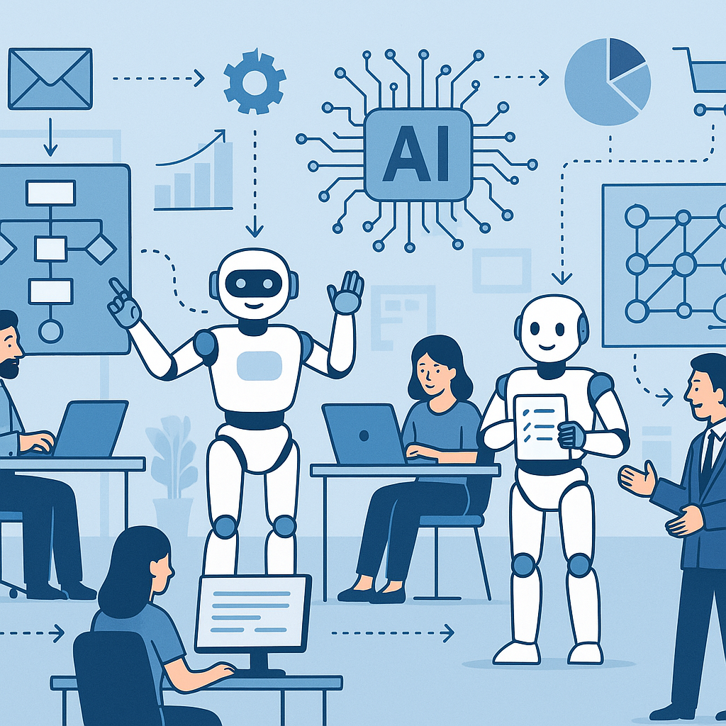 Digital transformation speed and hyperautomation illustration