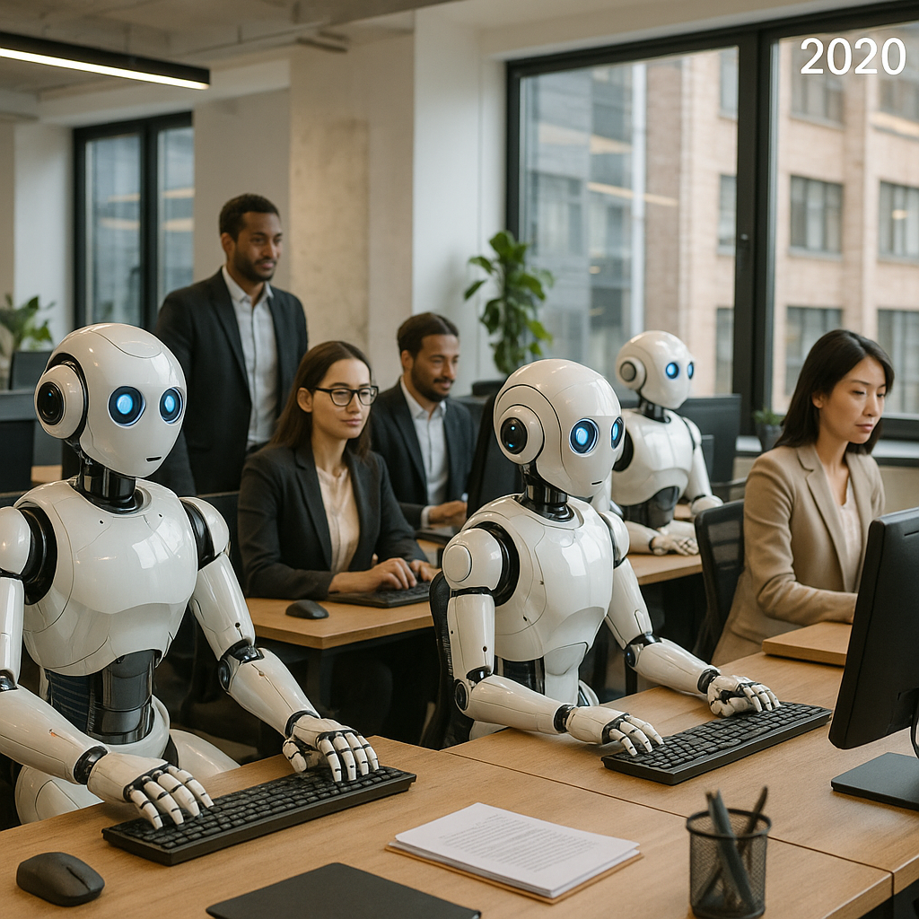 RPA streamlining business processes in an office in 2020