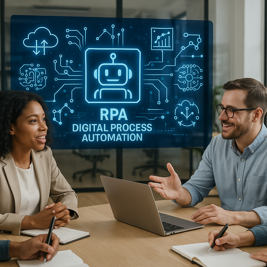 RPA team collaborating in office setting